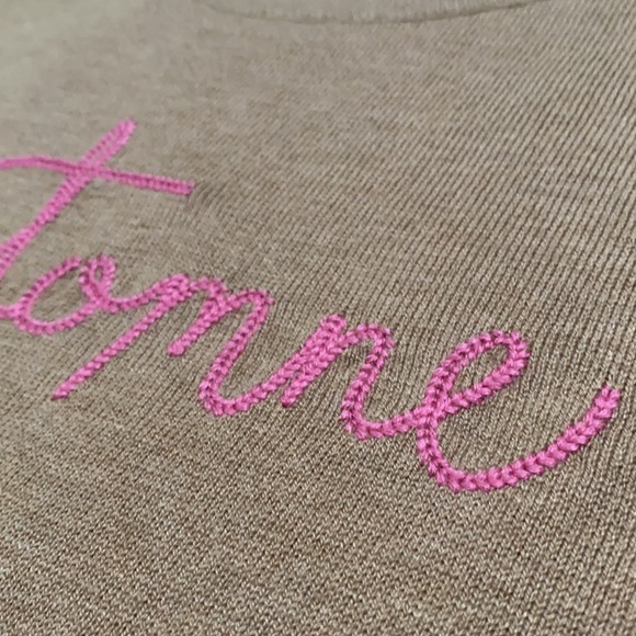 Loft L’Automme Crew Neck Sweater 💗 Camel & Pink - Picture 13 of 15